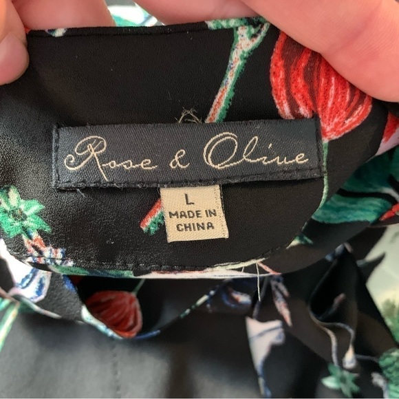 Rose & Olive Black and Red floral Print Blouse - Picture 5 of 7
